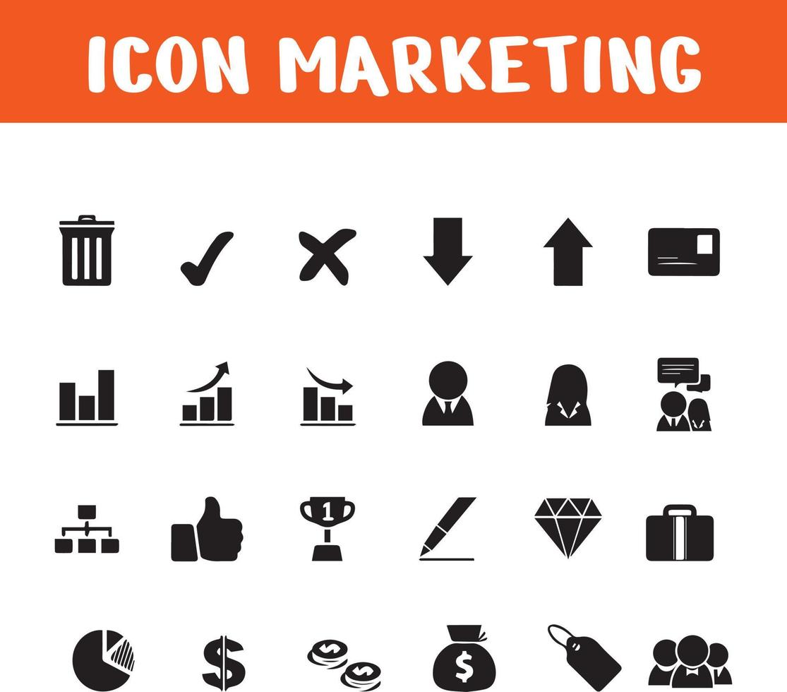 Marketing icon set vector stock