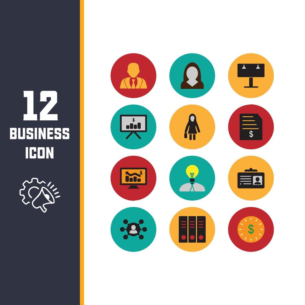 Business icon set vector stock