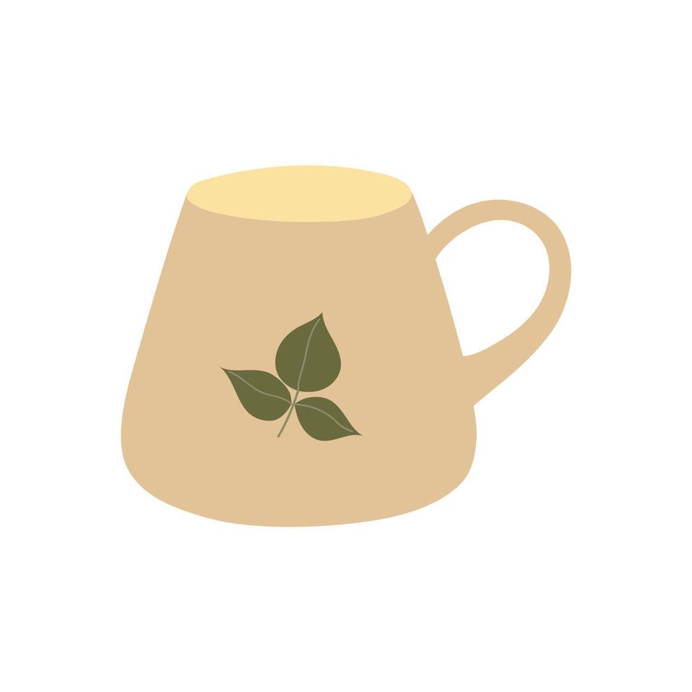 taza para té o café. diseño de estilo plano dibujado a mano. ilustración vectorial aislada vector