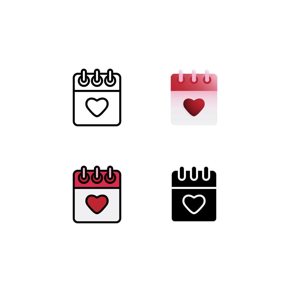 Calendar Icon With Heart Shape vector