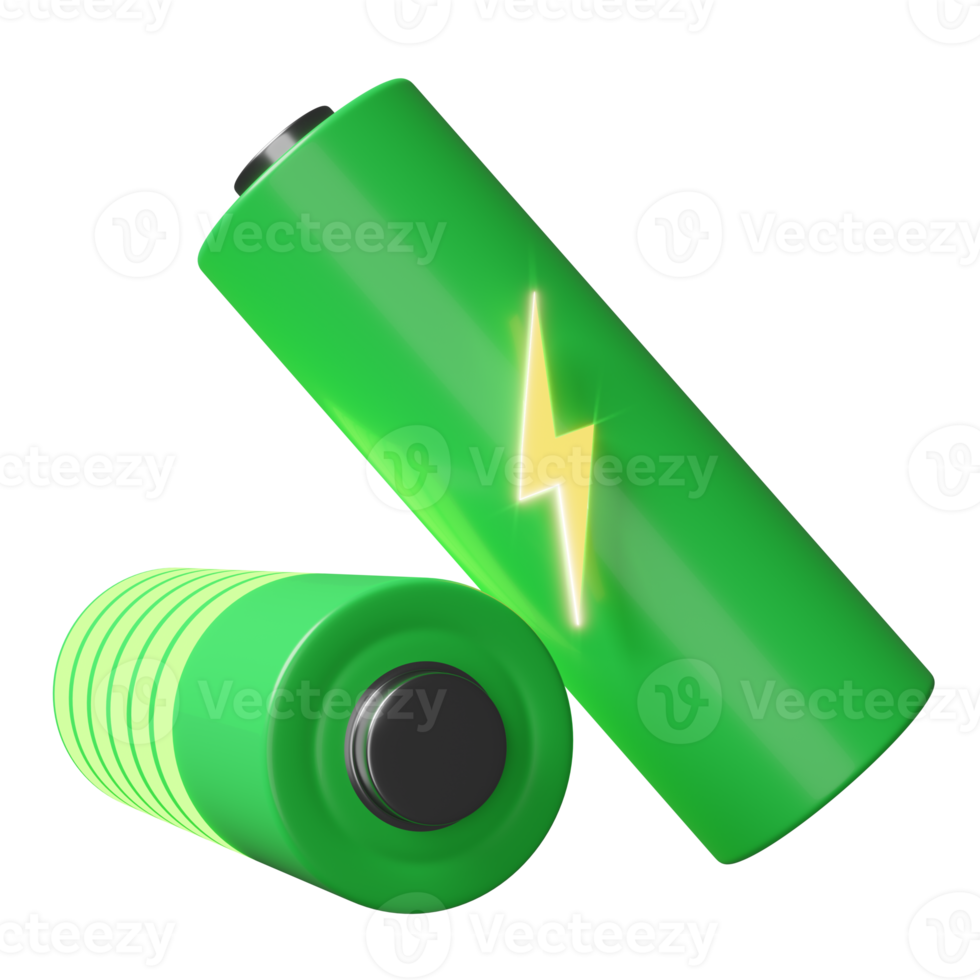 Batterieladeanzeige isoliert. Ladebatterie-Technologiekonzept, 3D-Illustration, 3D-Rendering png