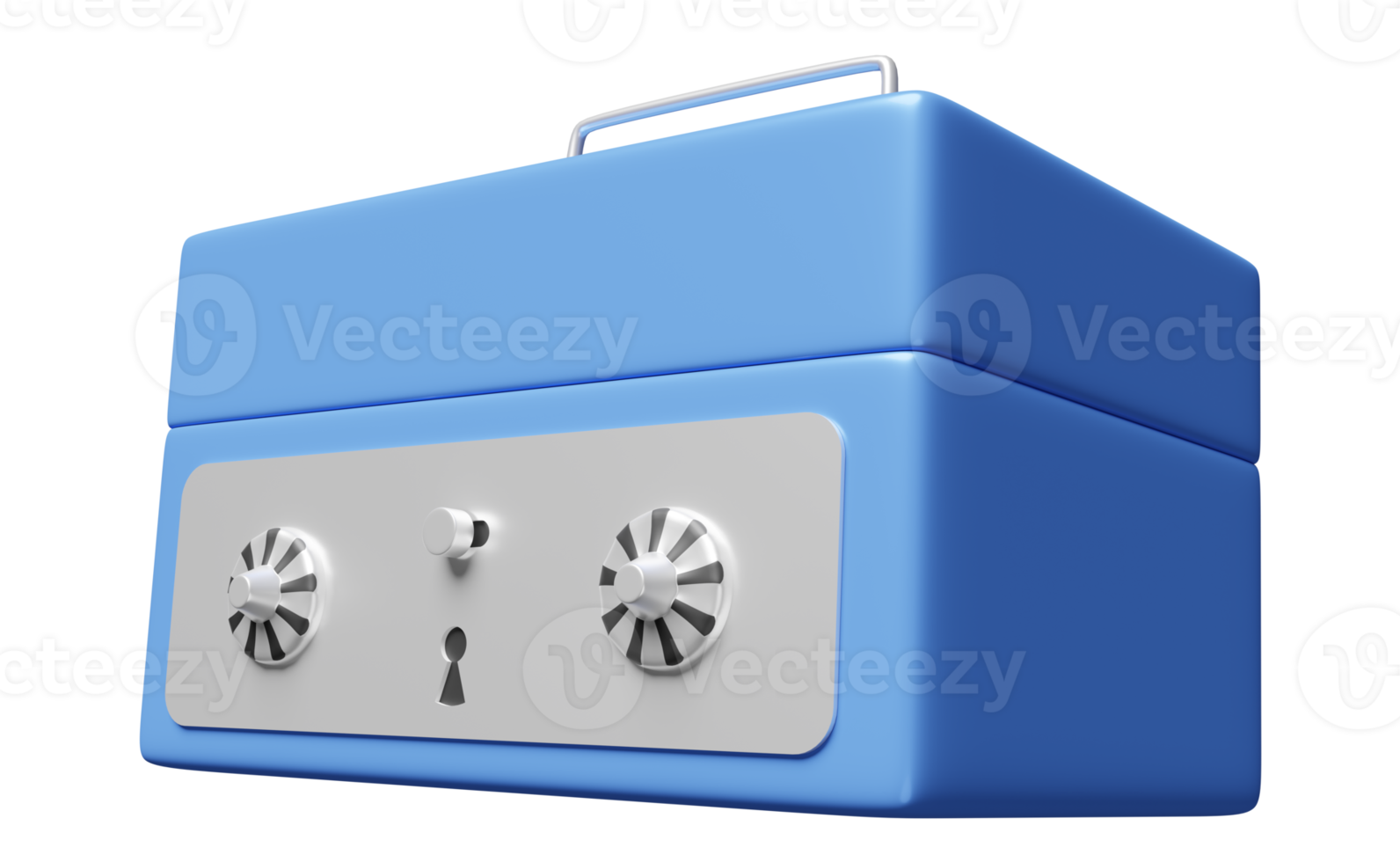 blue safe box isolated. business banking concept, 3d illustration or 3d rendering png