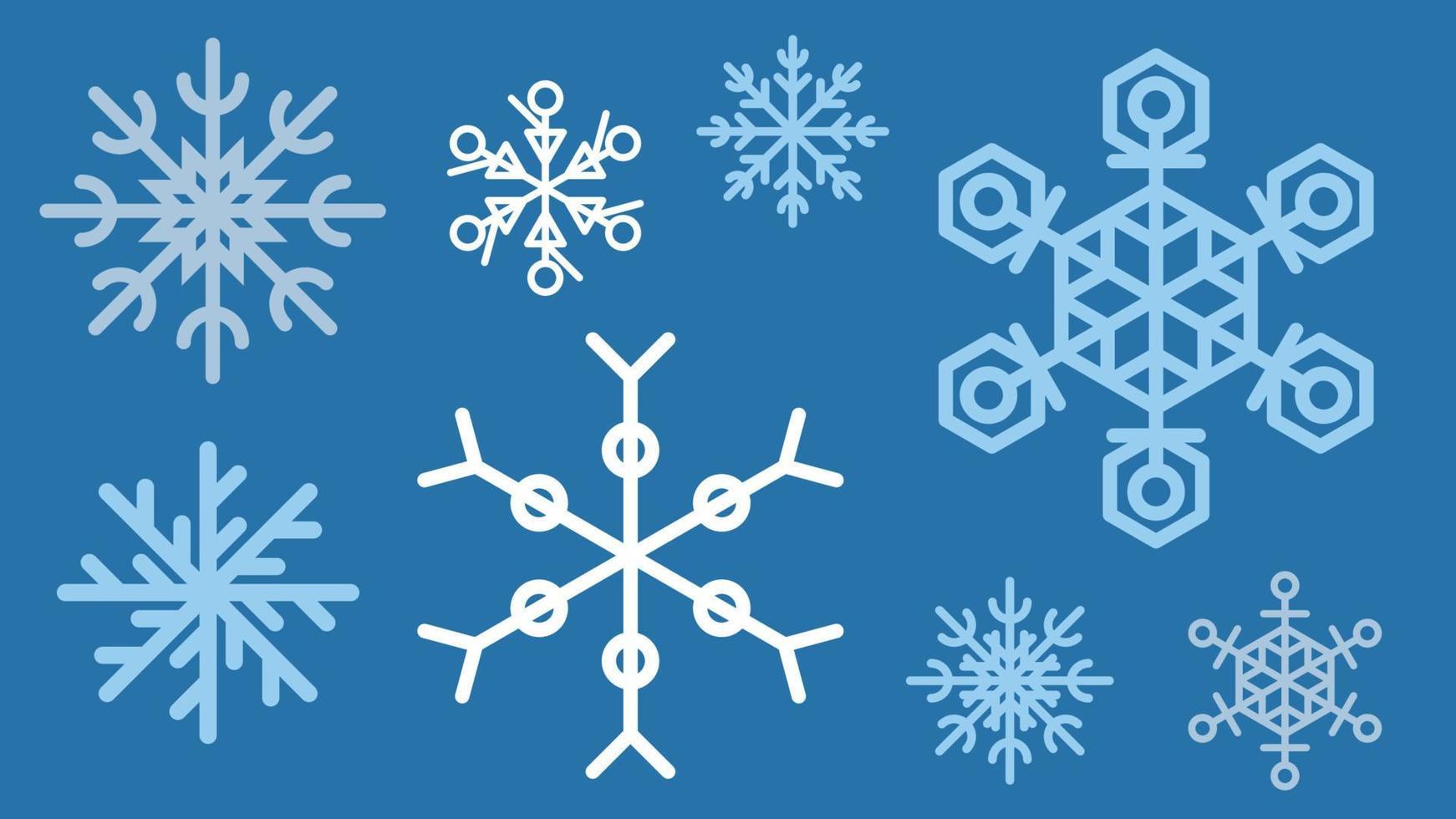 variedad de iconos de copos de nieve vector