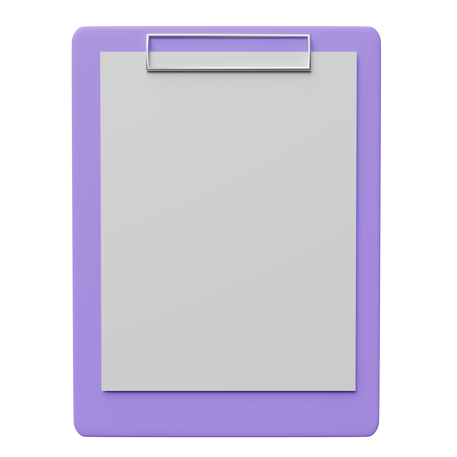 Free empty checklist, mockup purple clipboard isolated. concept 3d illustration or 3d render