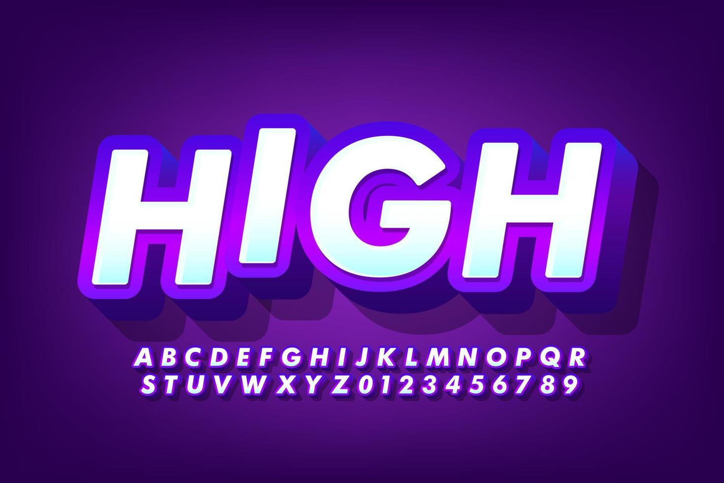 Strong bold cartoon font vector