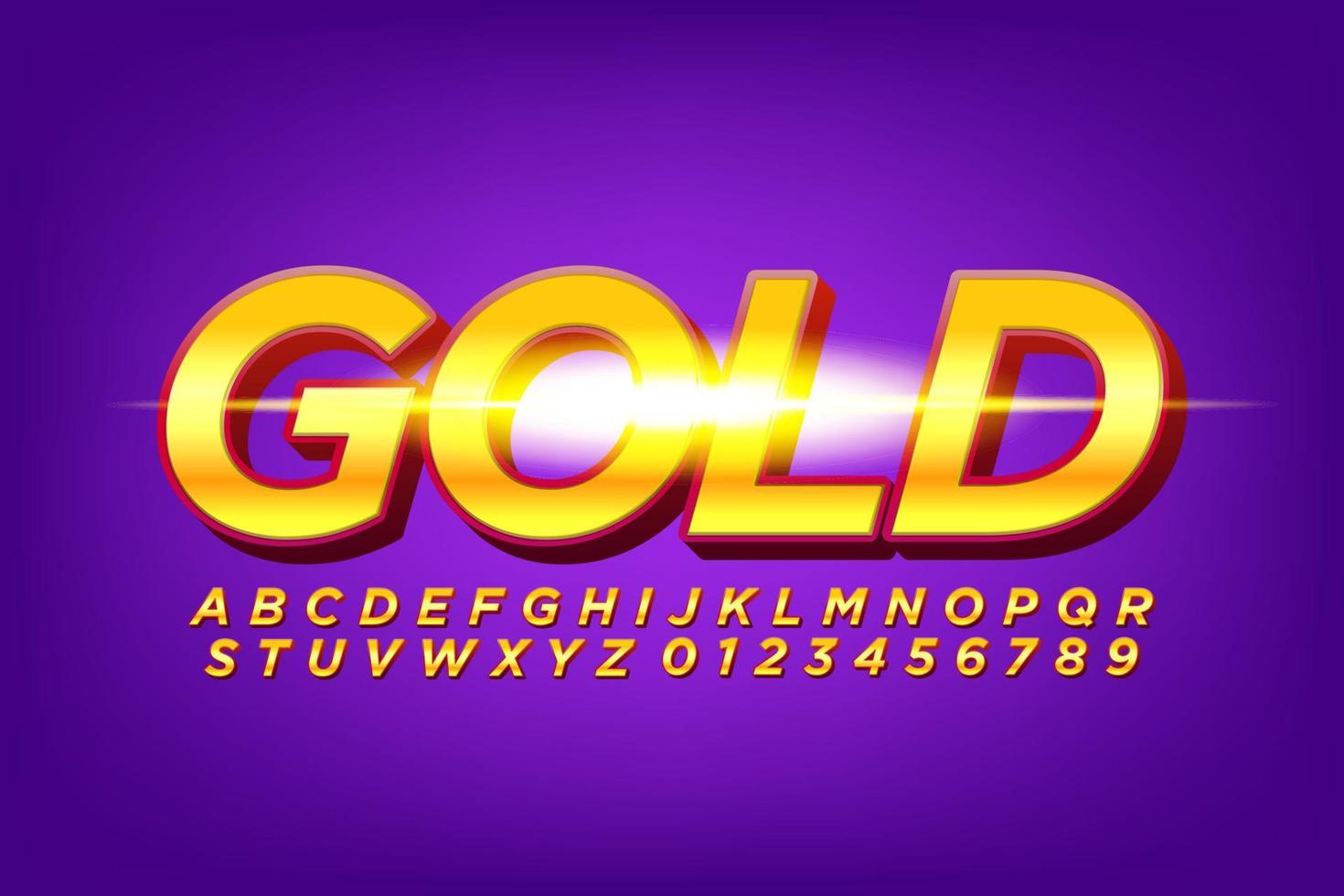 diseño de alfabeto de oro brillante a - z vector