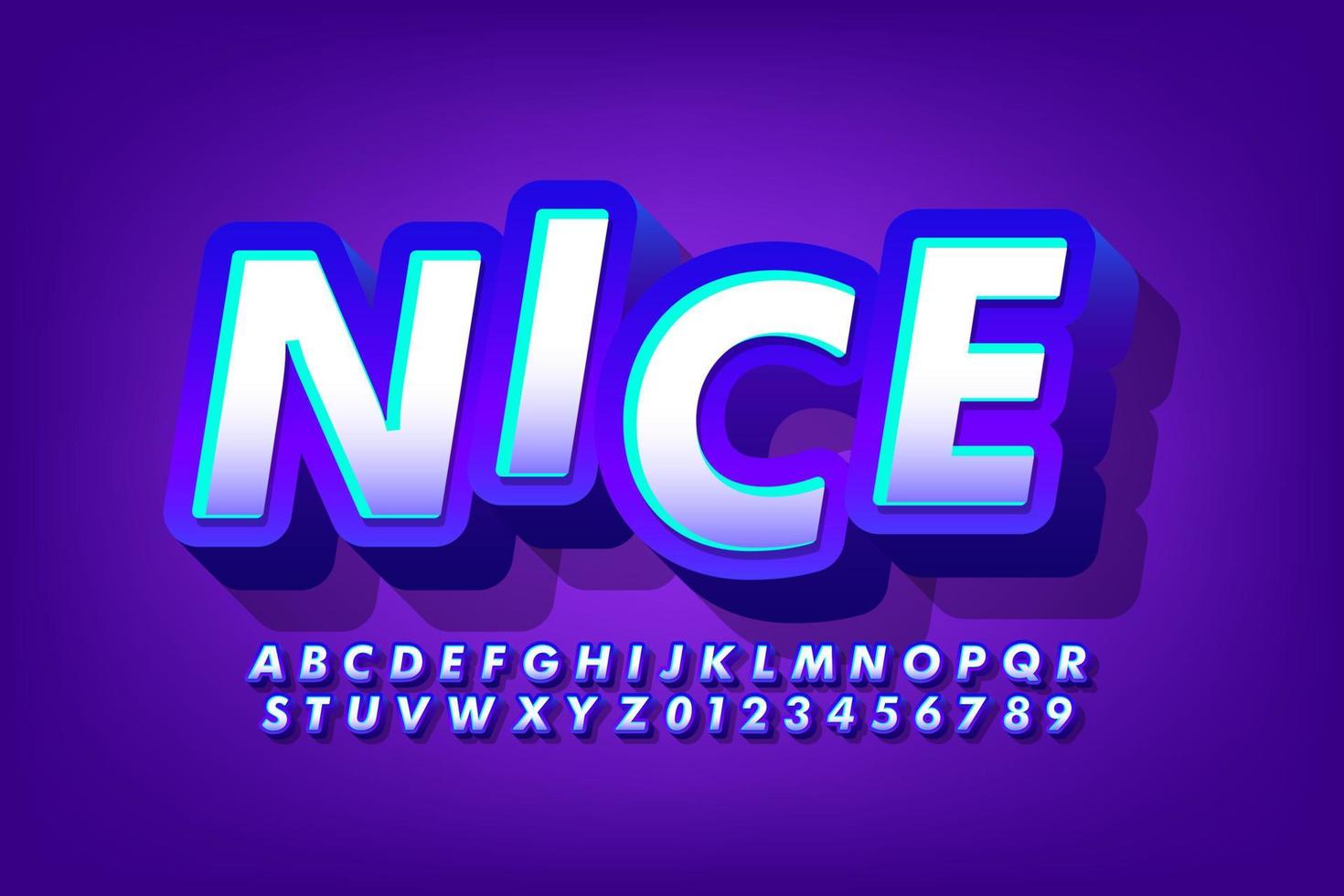 Shiny bold cartoon font style vector