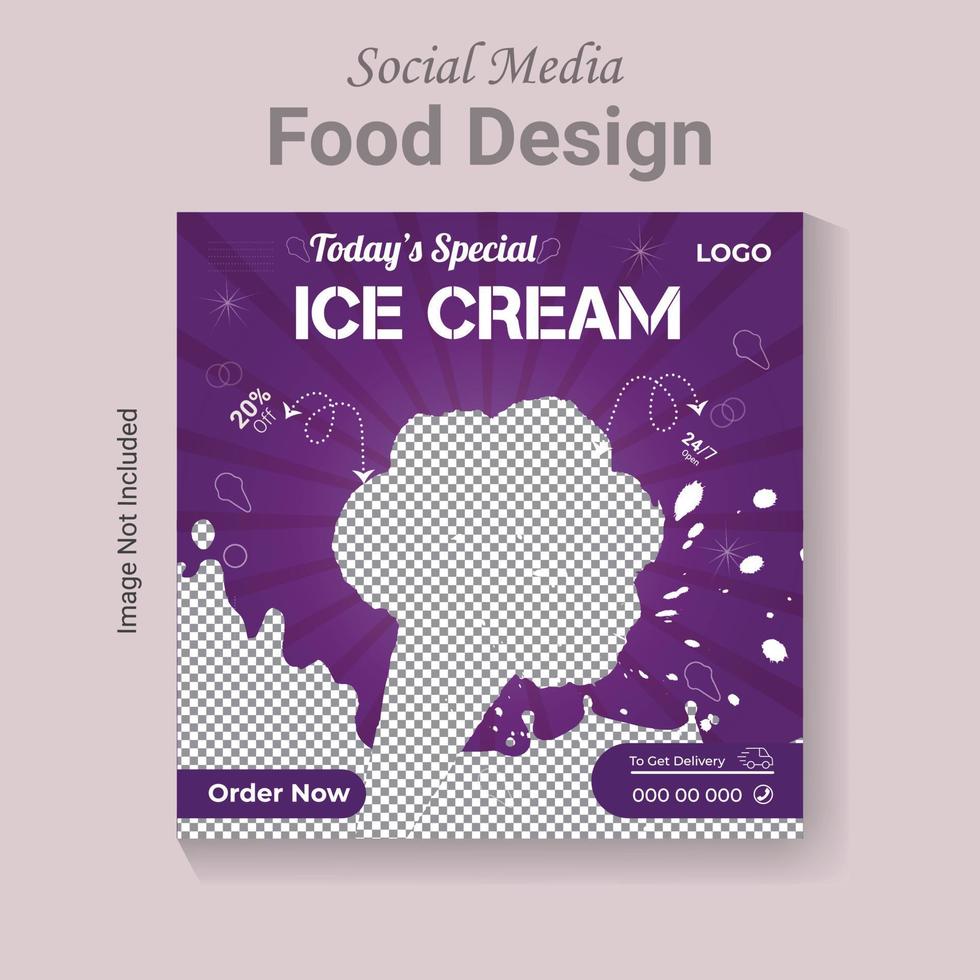 Social media post restaurant food banner template, modern vector fast food poster layout.