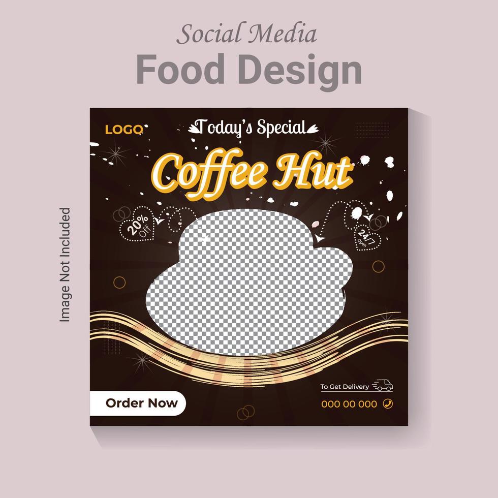 Social media post restaurant food banner template, modern vector fast food poster layout.