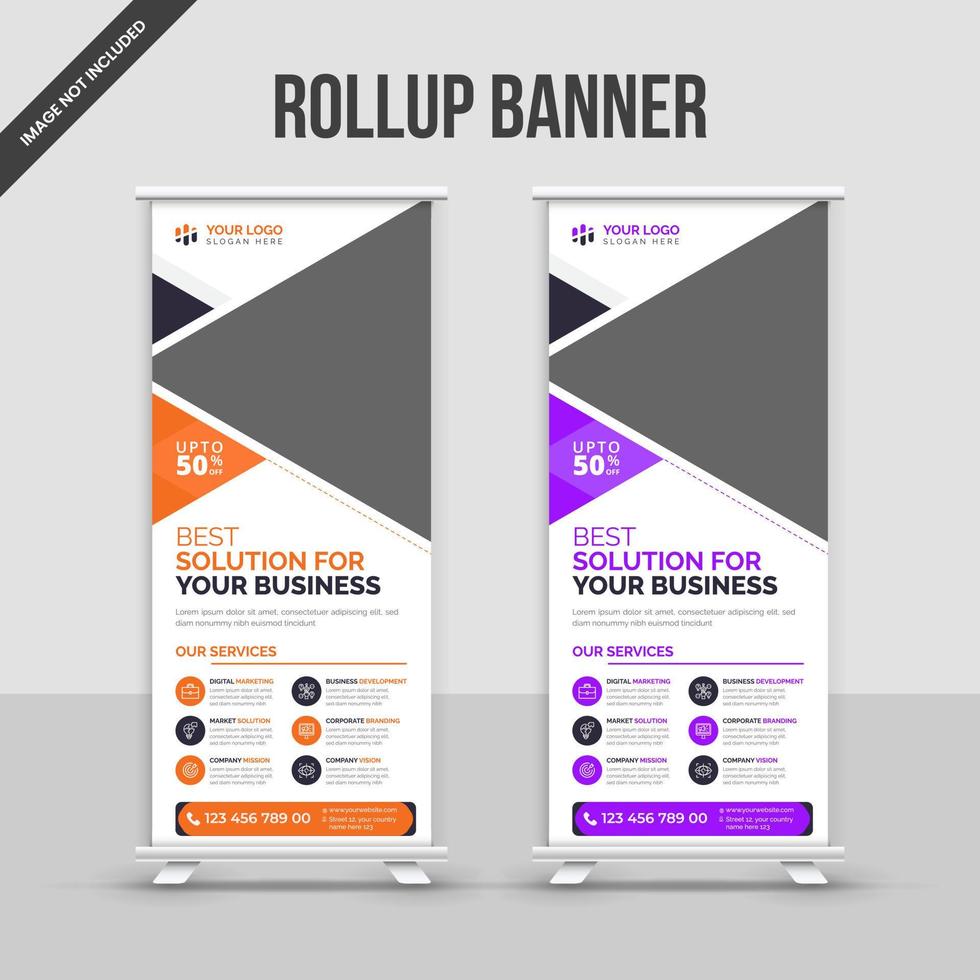 Modern corporate roll up pop up pull up or standee x banner design template vector