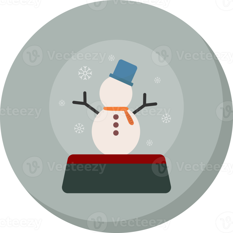 snow man icons in color circle. png