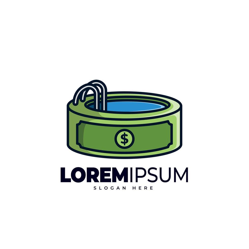 Money pool logo template. Vector illustration