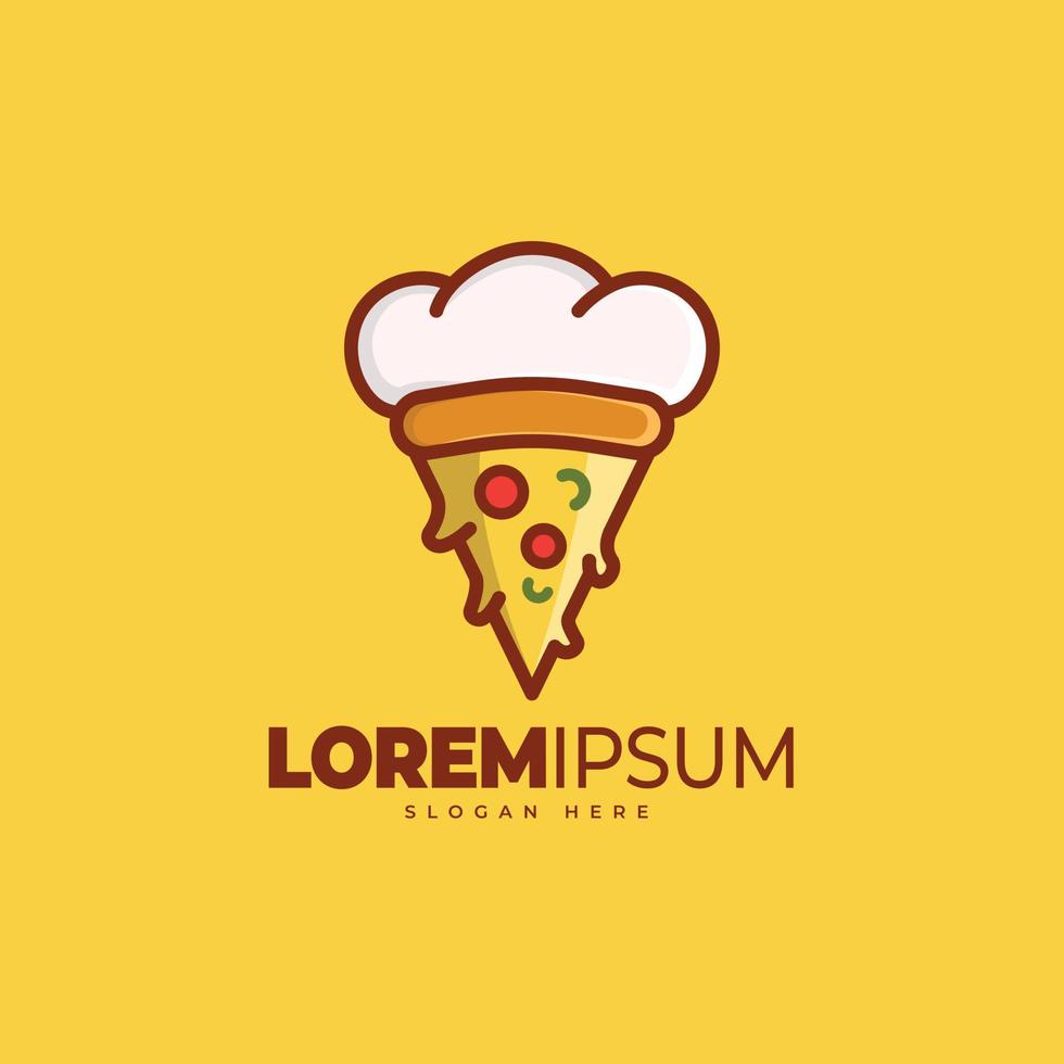 plantilla de logotipo de cocinero de pizza. ilustración vectorial vector