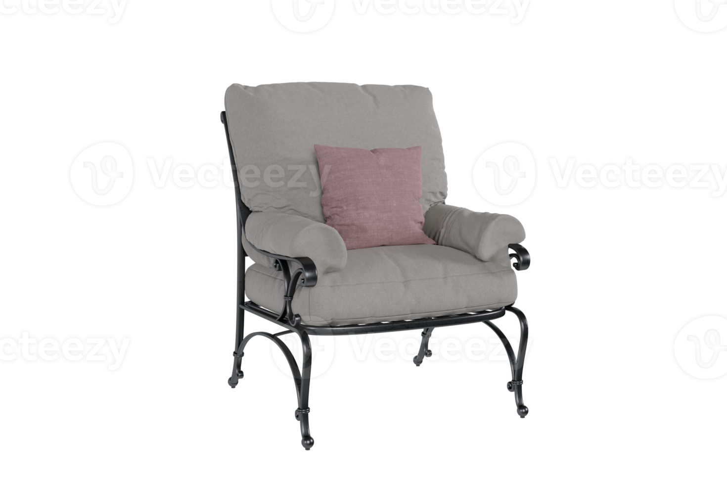 Sofa chair created from a 3D program png