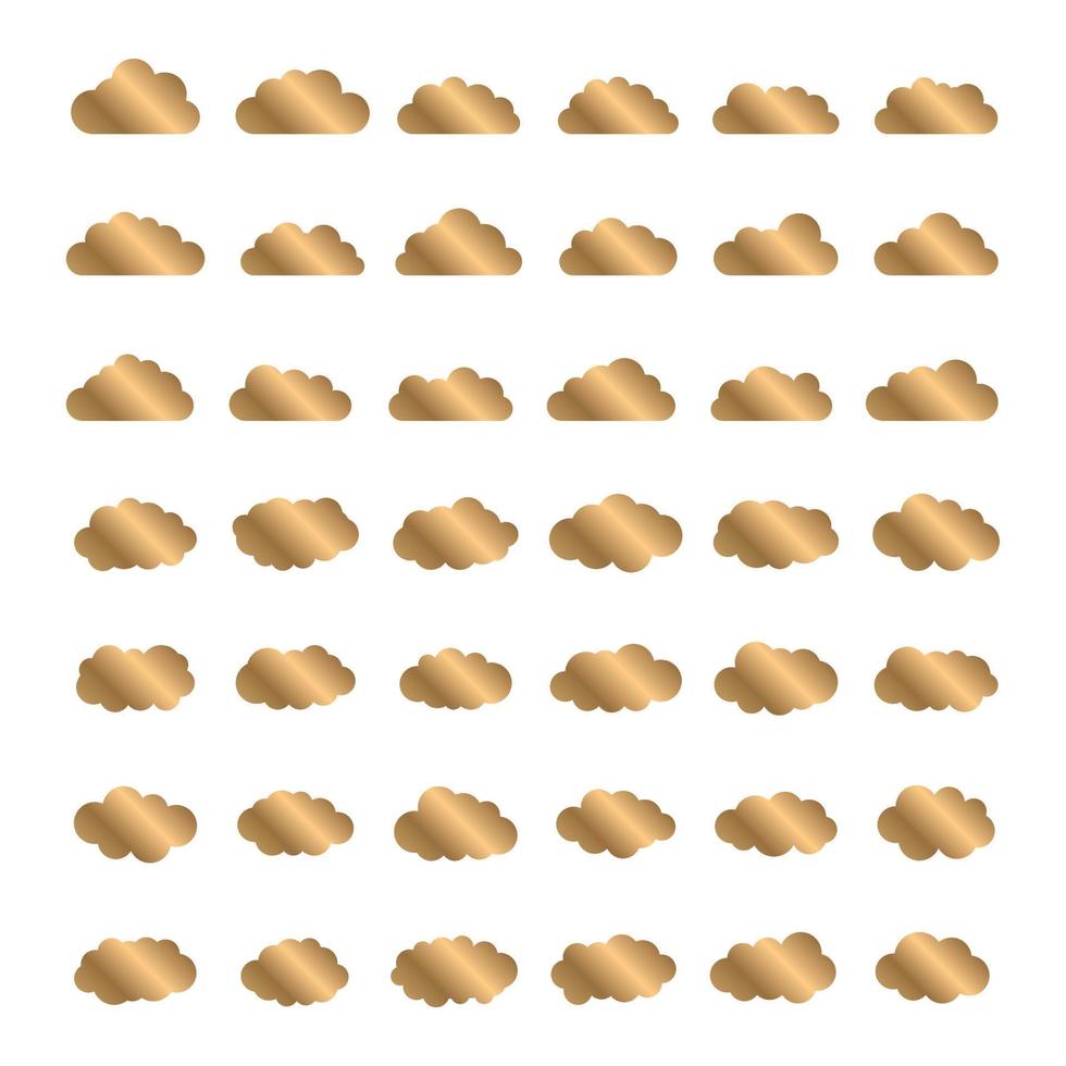 golden cloud icon vector on white background