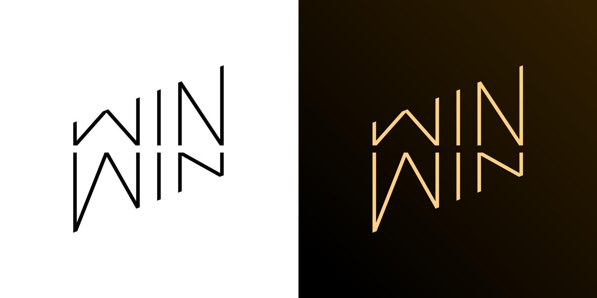 Win win logo linear dynamic design creative concept Winwin partnership