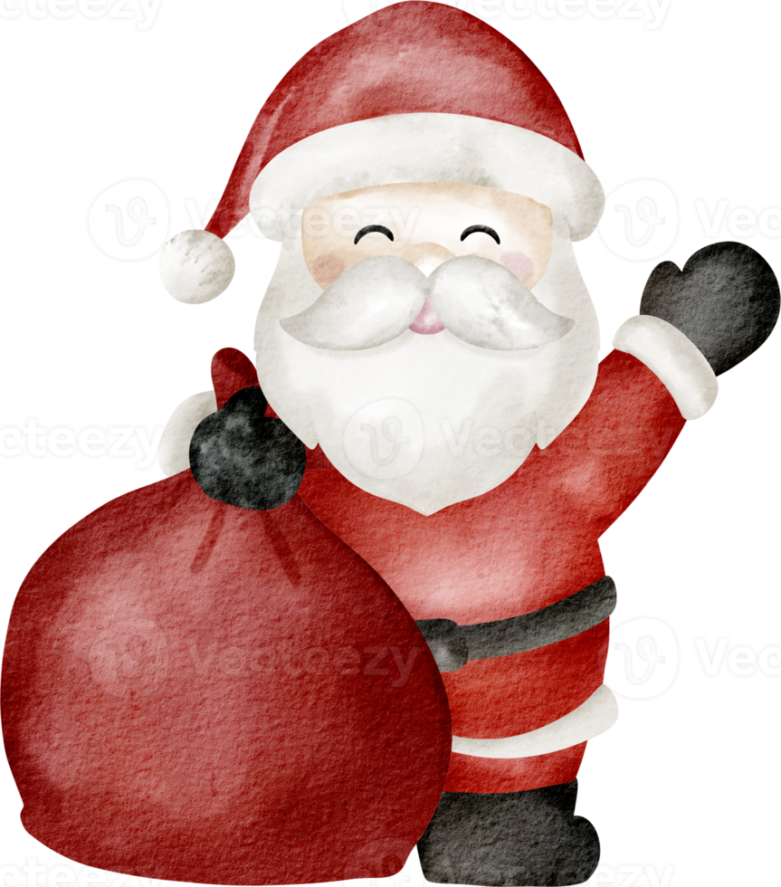Aquarell Weihnachtsmann ClipArt png