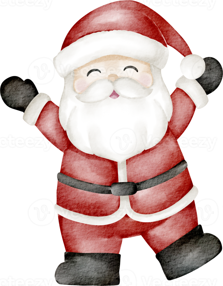 watercolor santa claus cartoon png