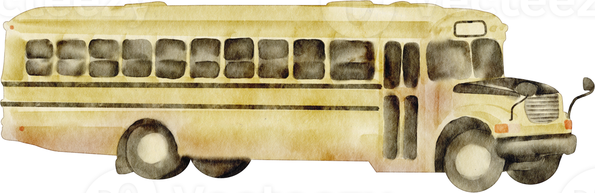 watercolor bus element clip art png