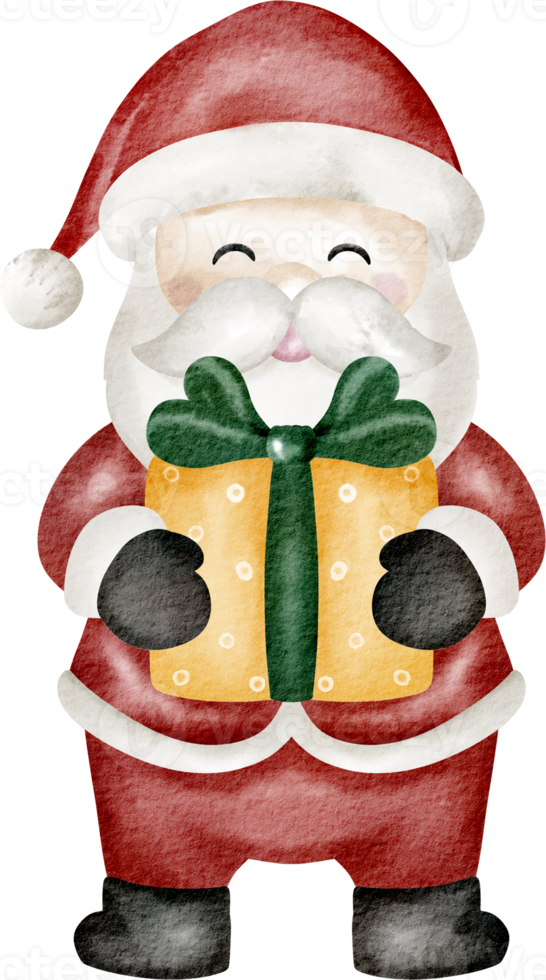 clipart aquarelle père noël png