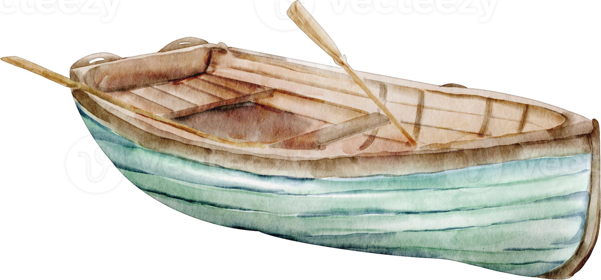 watercolor rowboat clip art element png