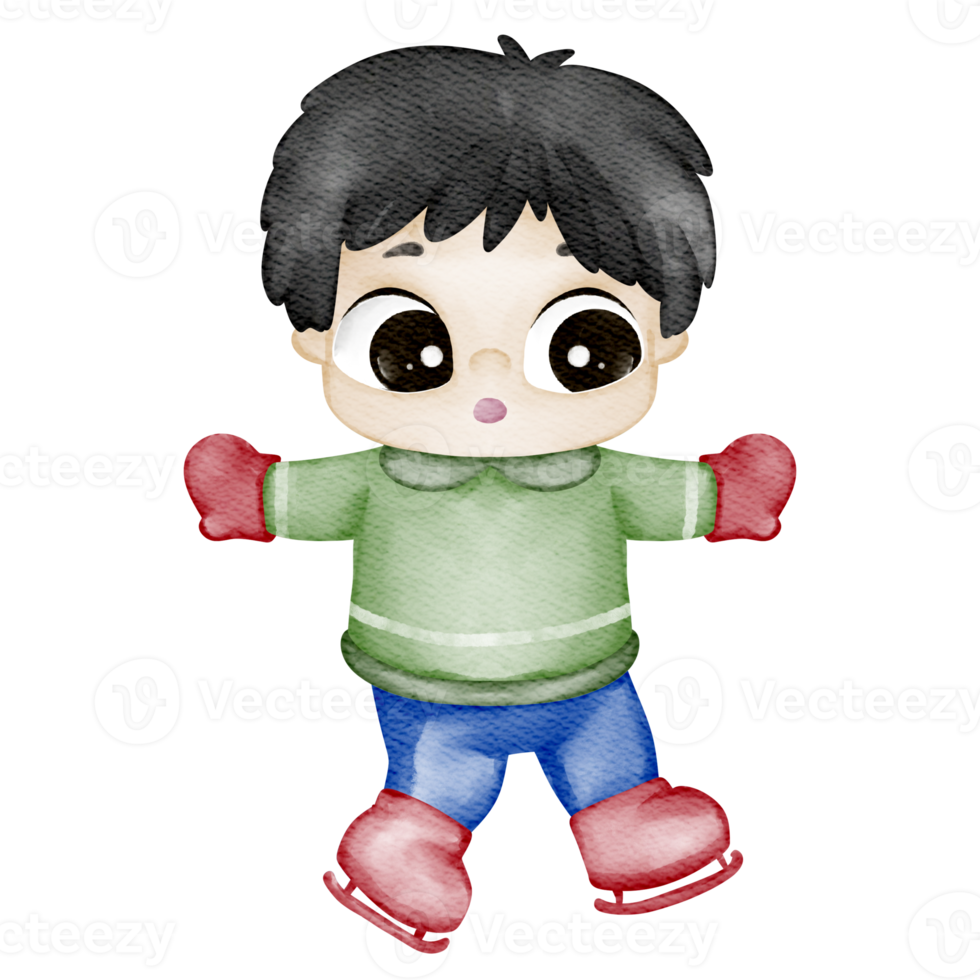 boy character watercolor png