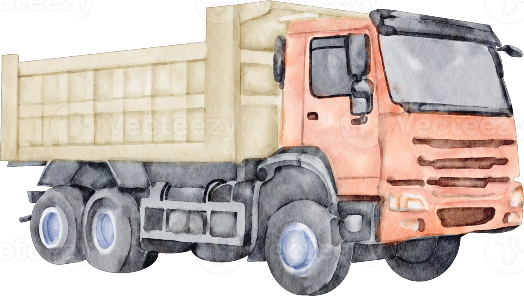 watercolor truck clip art element png