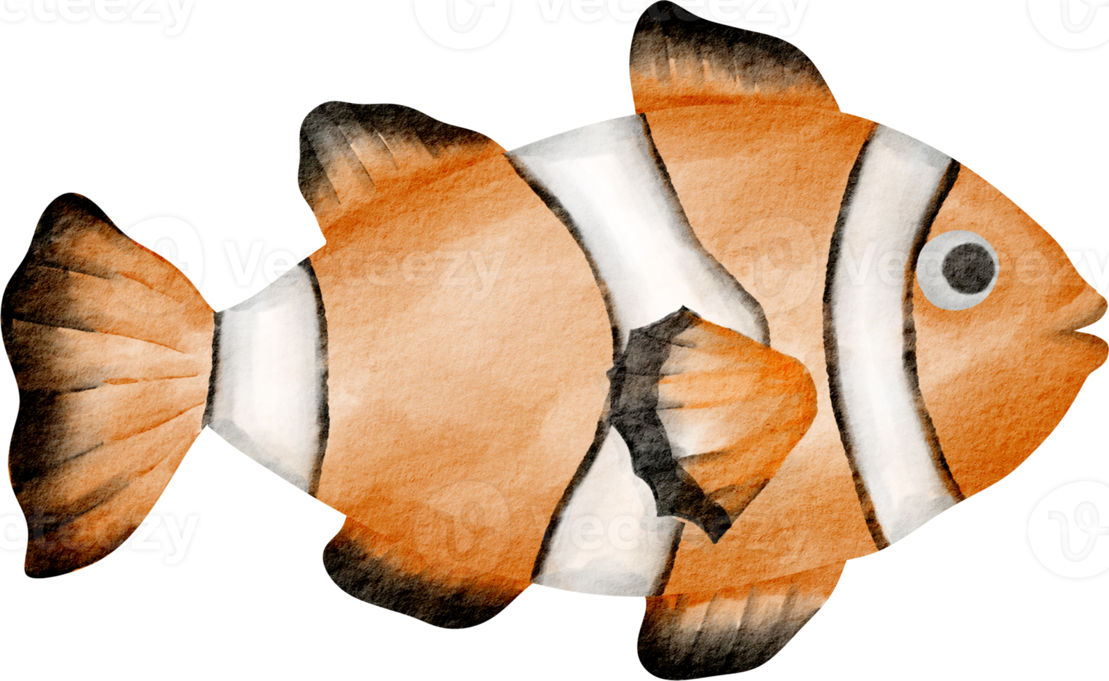 clown vis waterverf klem kunst png