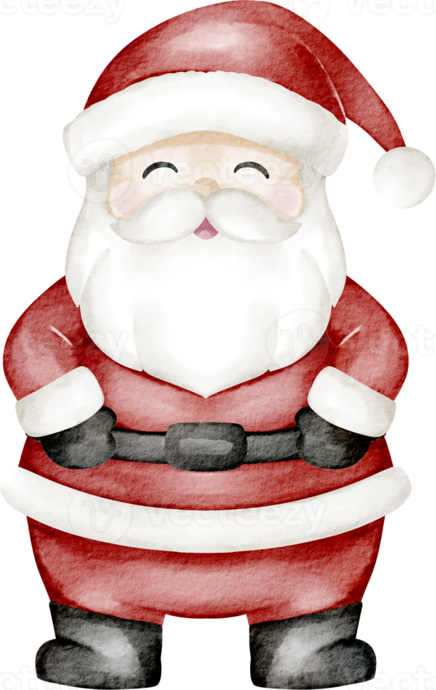 aquarela de desenhos animados de papai noel png