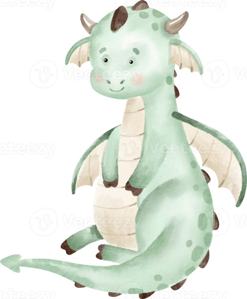 watercolor cute dragon png