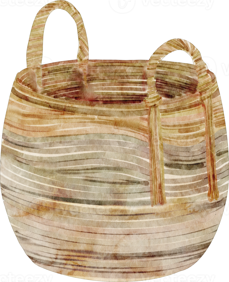 watercolor basket boho element png