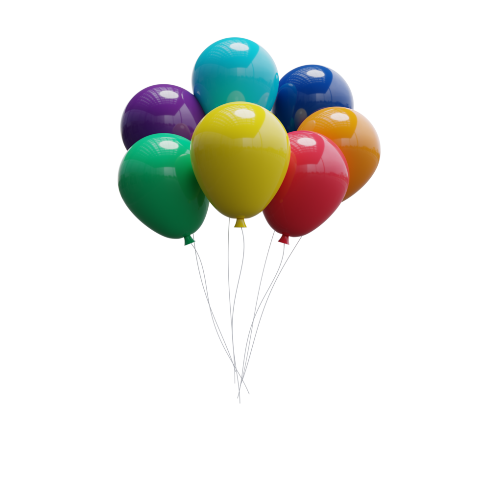 3d balloons. 3d rendering. png