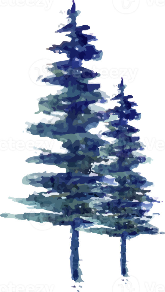 acquerello inverno albero paesaggio png