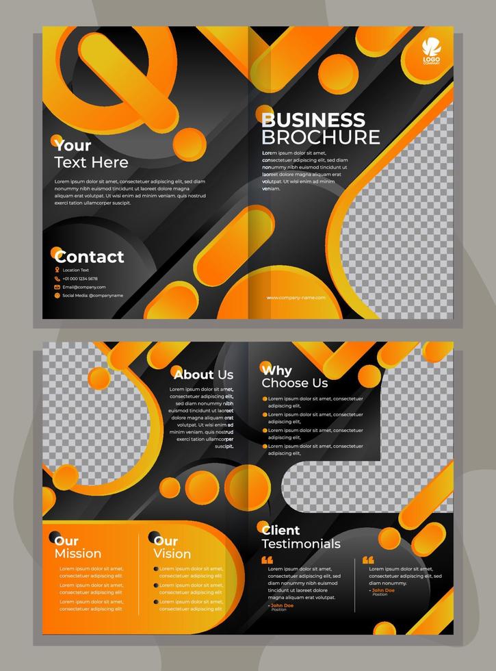 Business Brochure Templates with Rounded Geometric vector