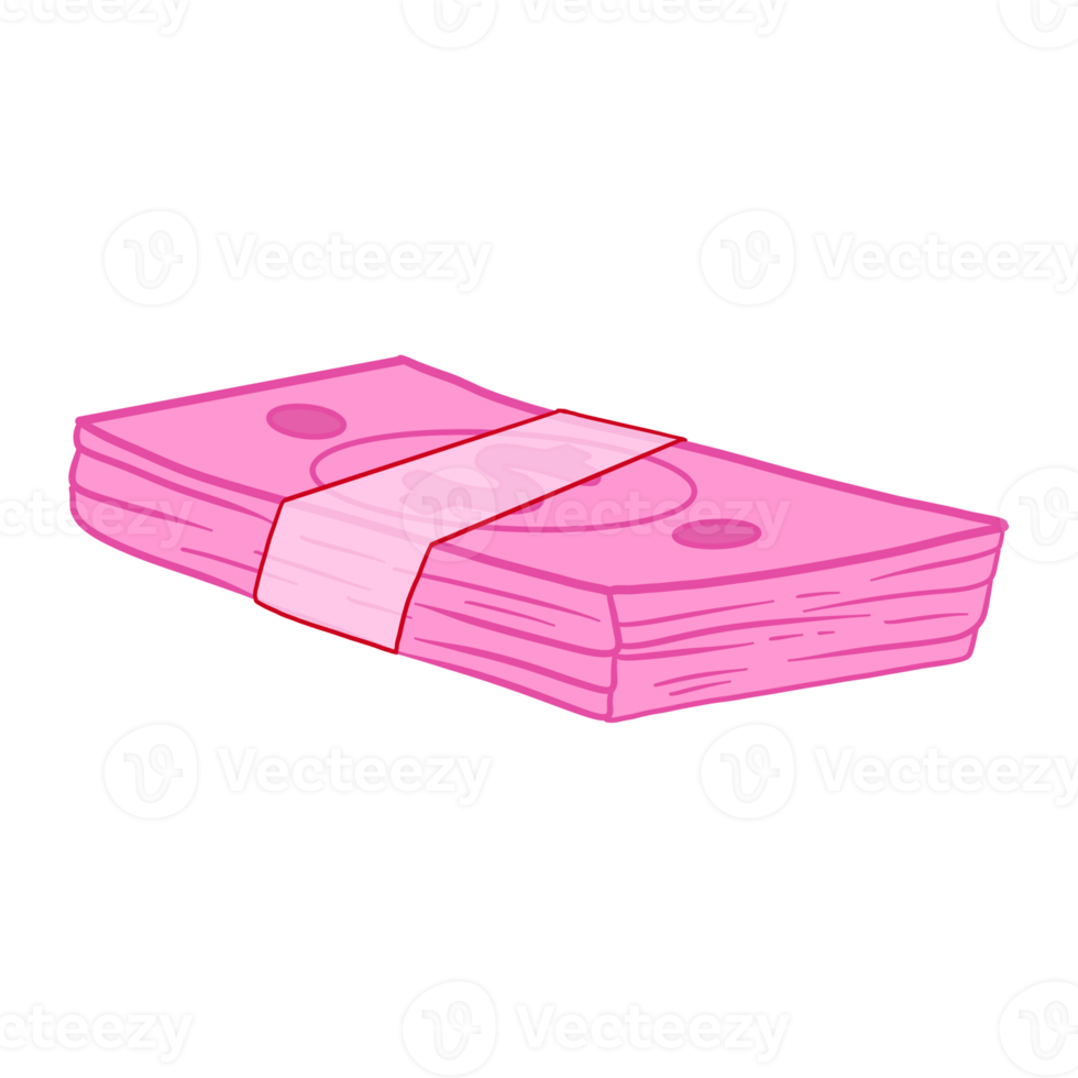 Pink Stack of Dollar Cash png