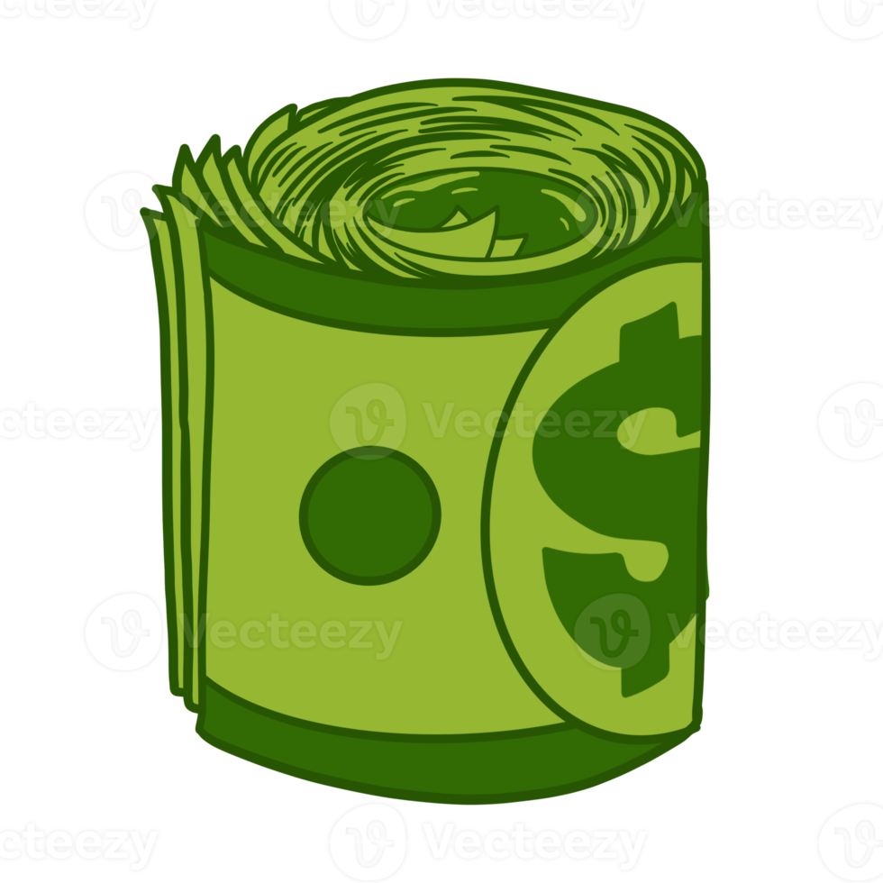 Green Cash Money Roll png