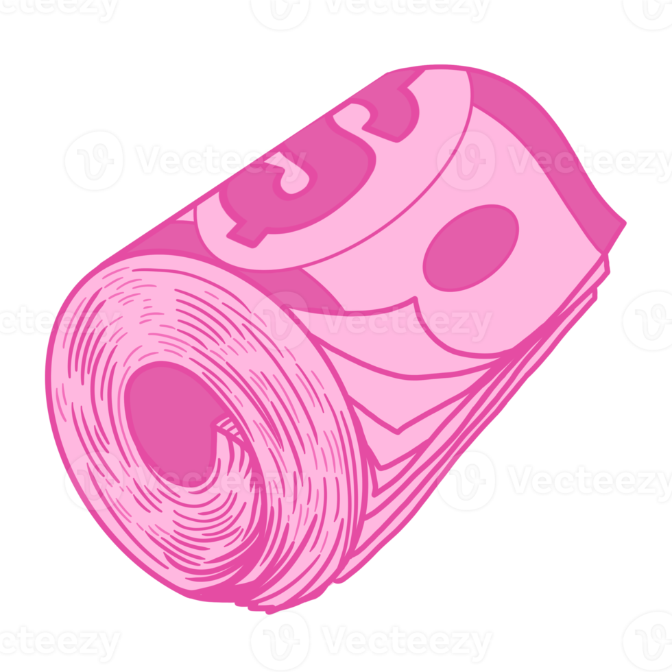 Pink Cash Money Roll png