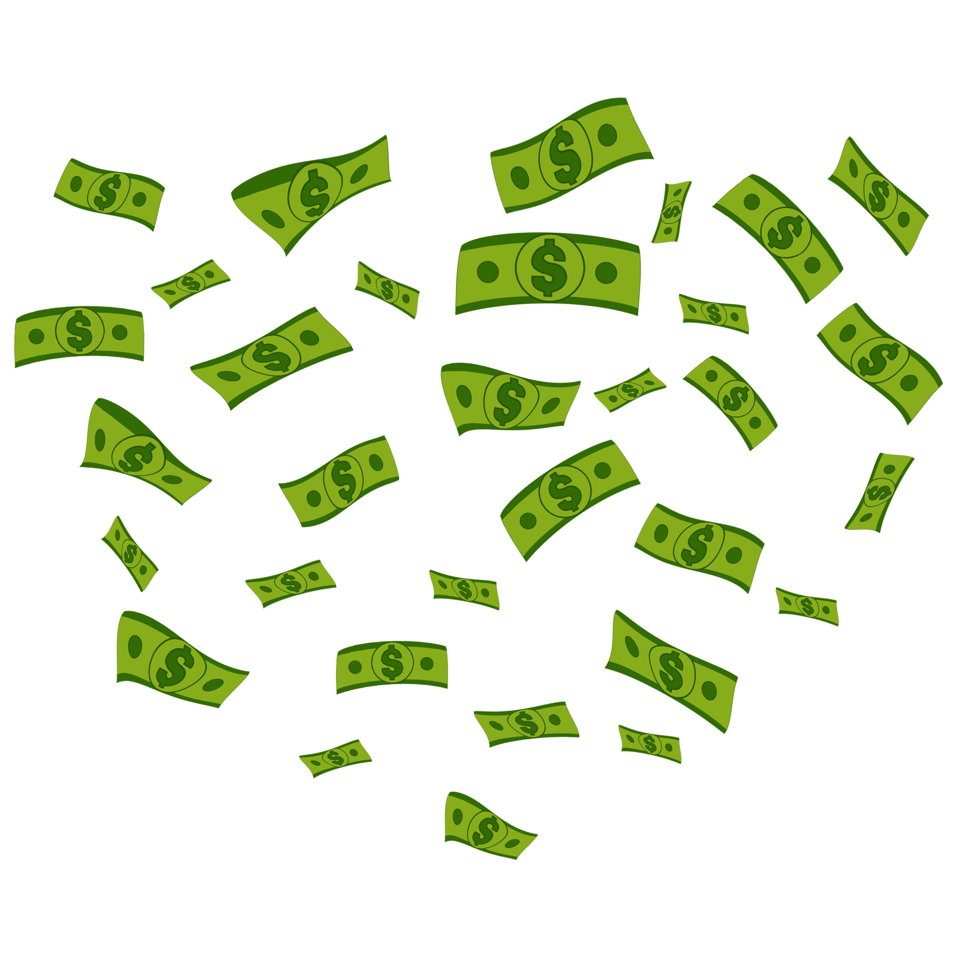 Flying Green Dollar Cash 15736411 PNG