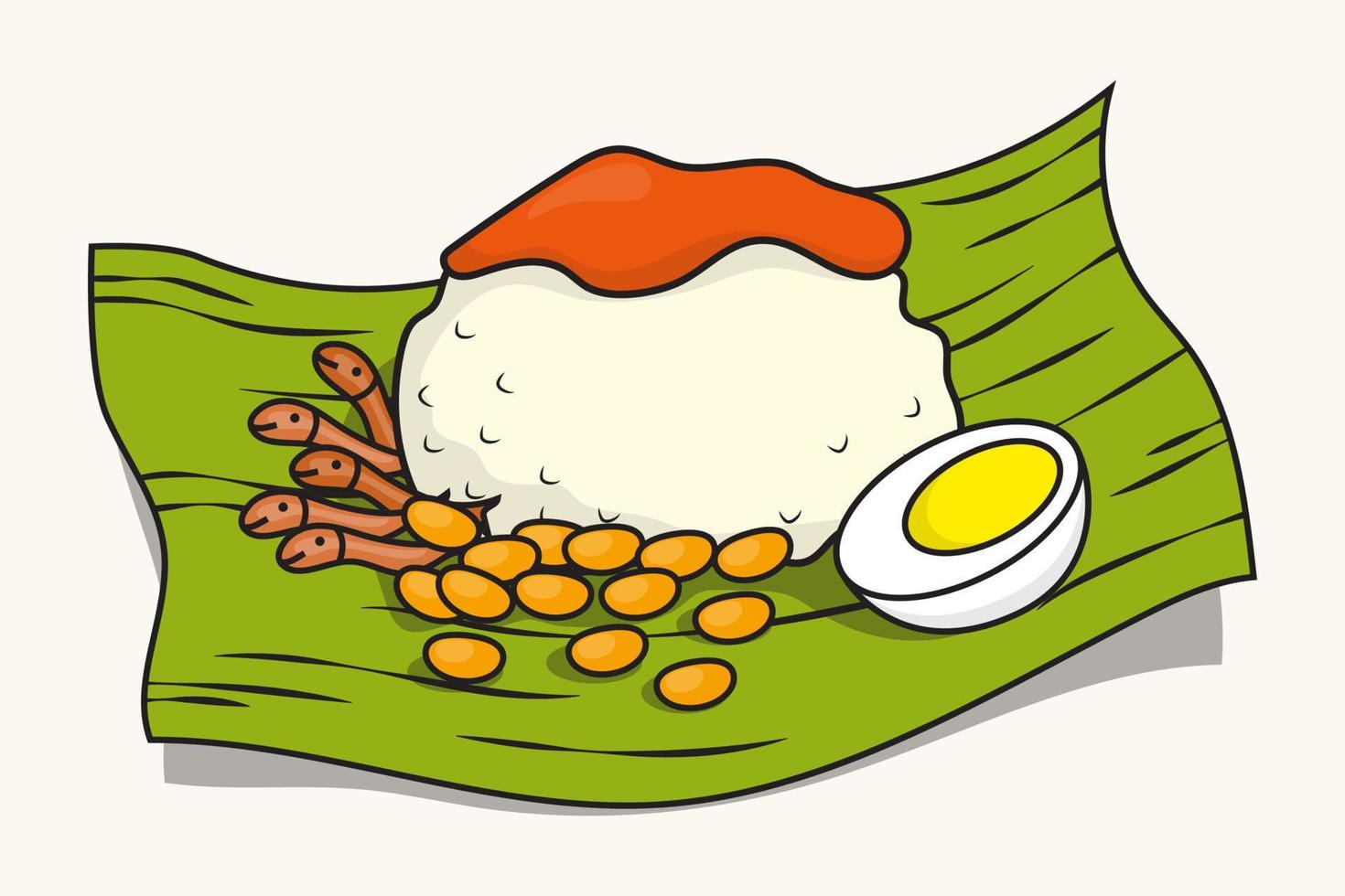 Illustration of nasi lemak in vector design