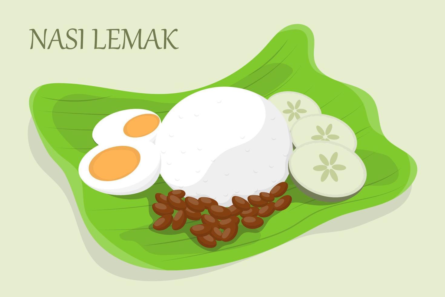 ilustración de nasi lemak en diseño vectorial vector