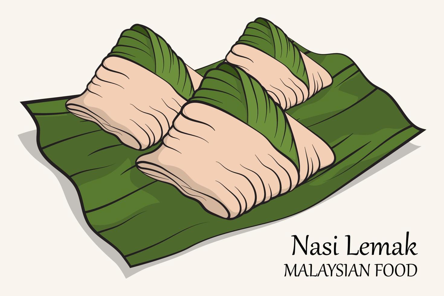 ilustración de nasi lemak en diseño vectorial vector