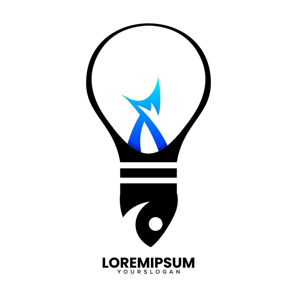 diseño de logotipo de lámpara de pescado vector