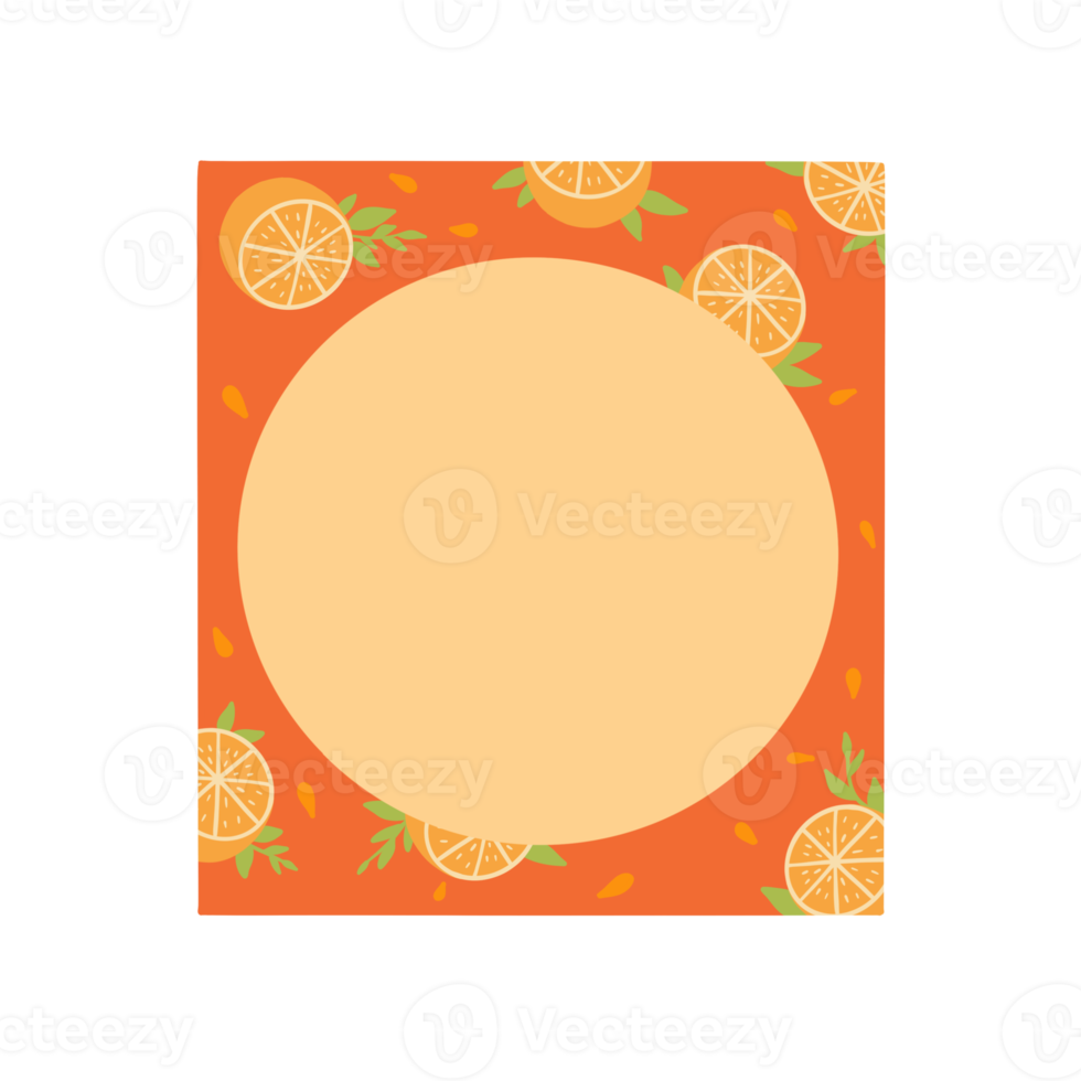 Daily Planner Memo Note Paper. Cute Notepad. Orange pattern. png