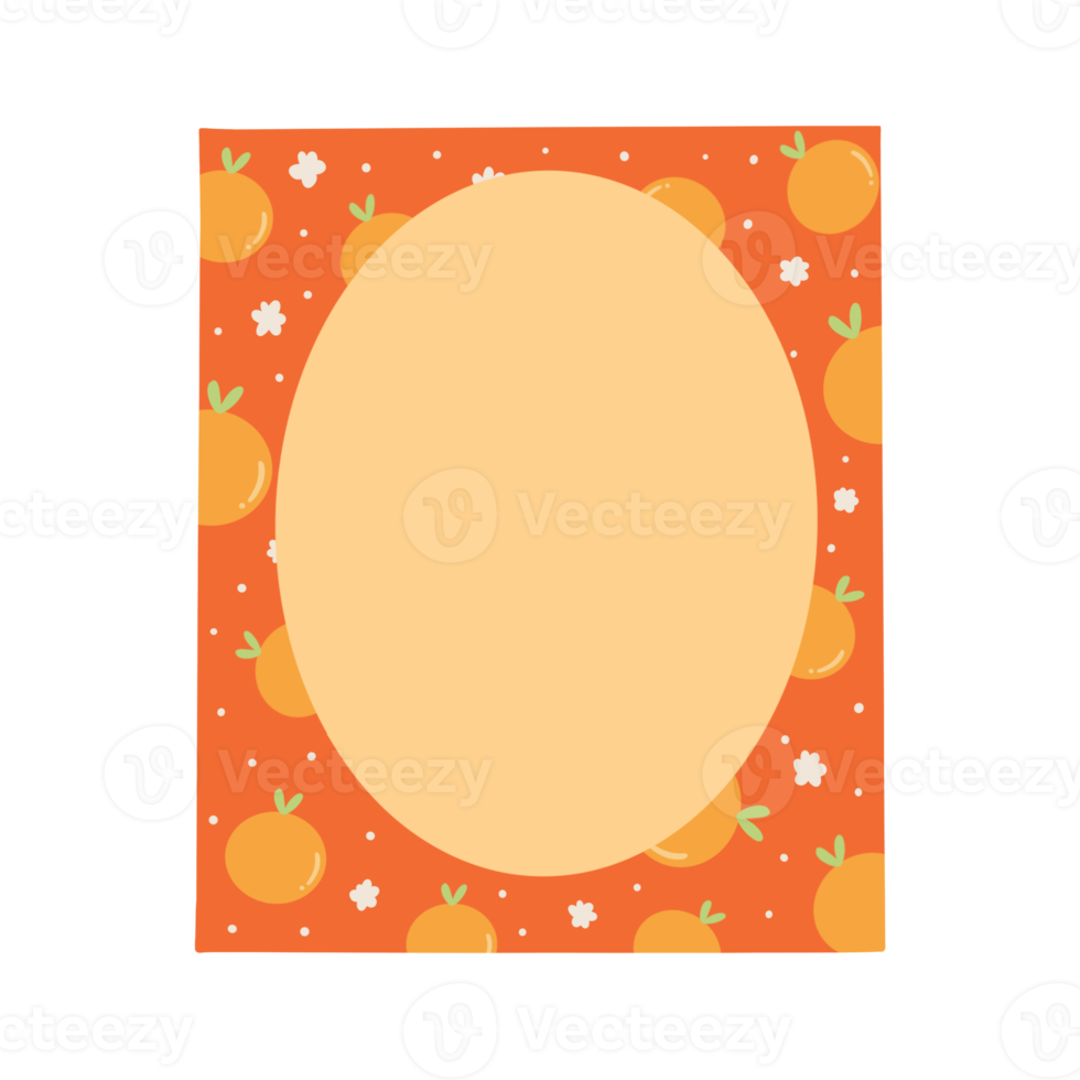 Daily Planner Memo Note Paper. Cute Notepad. Orange pattern. png