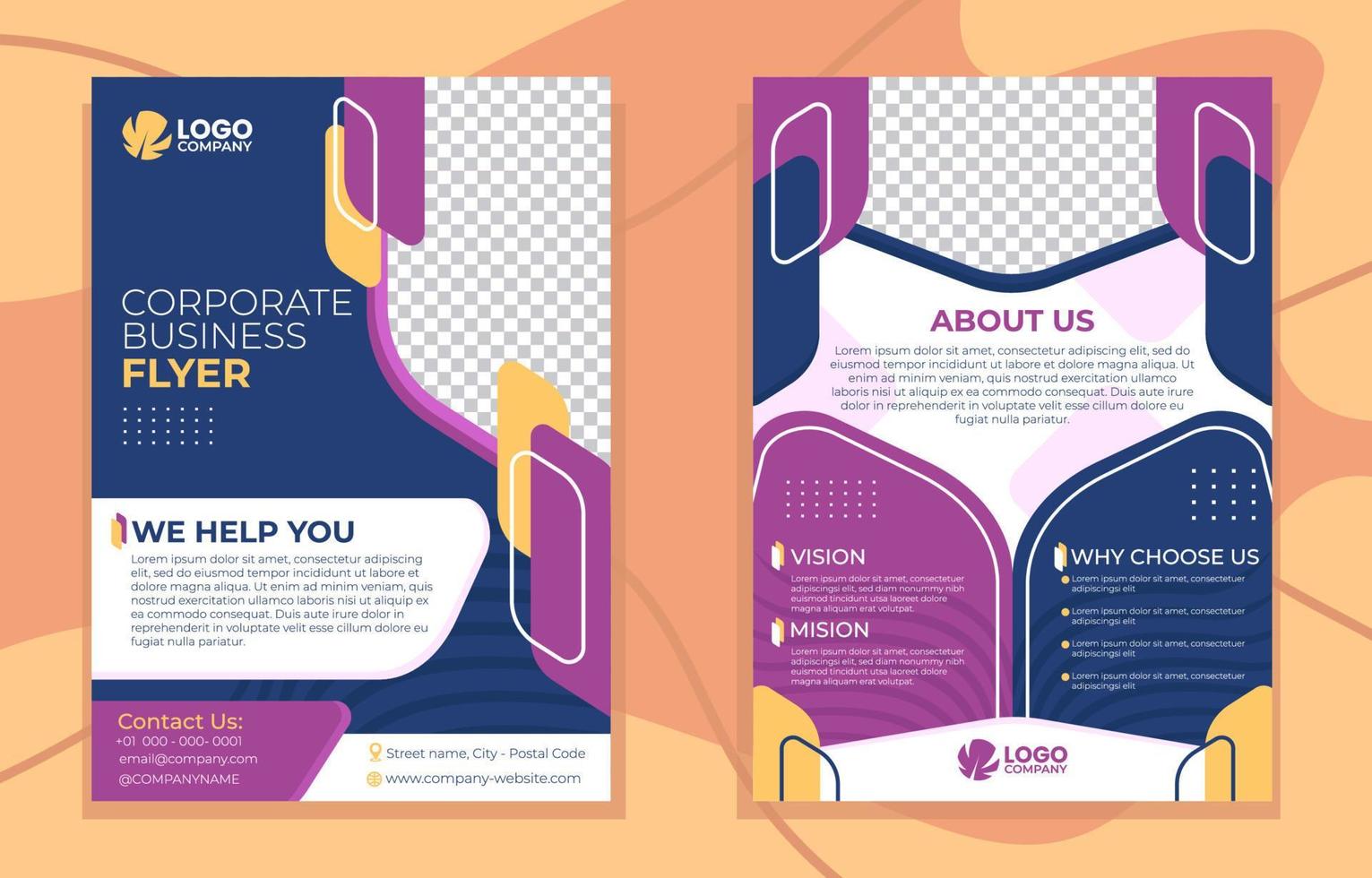 Business Flyer in Flat Style vector