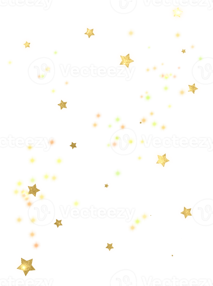 sterren en gouden sterrenstof Effecten png