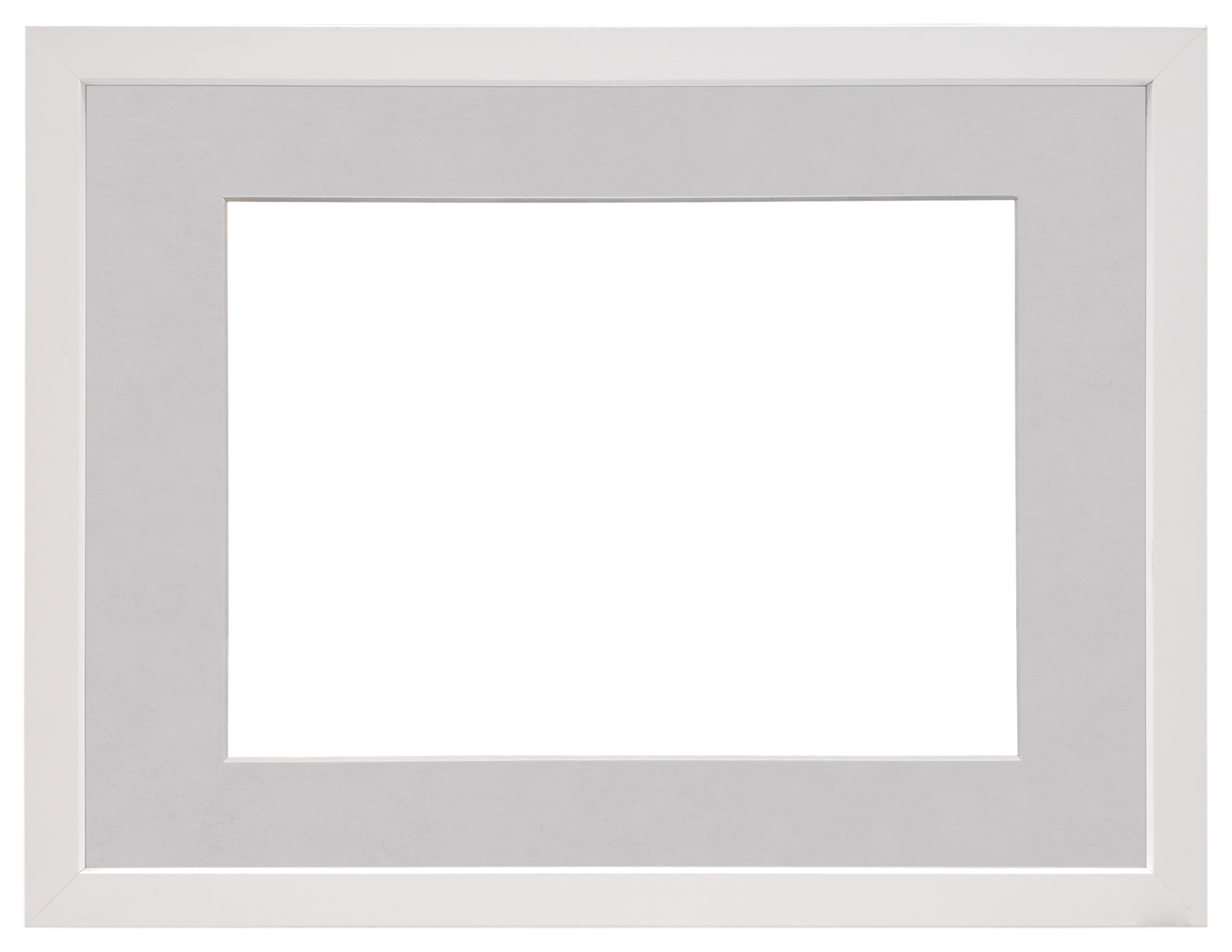 White Picture Frame With Mat And Copy Space Isolated On Transparent 