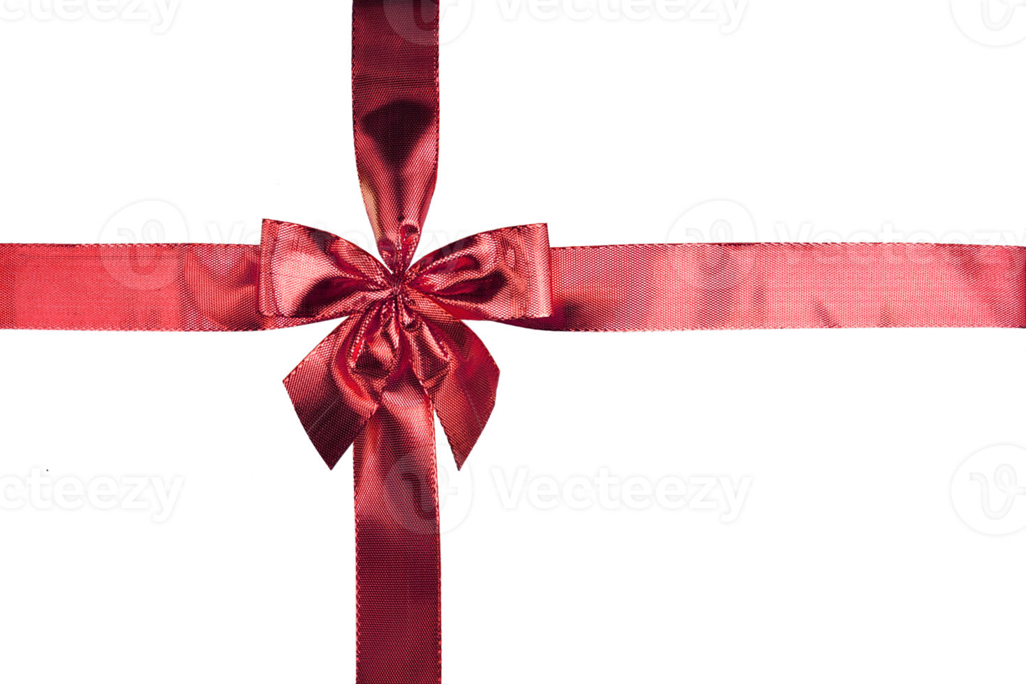 Red gift bow and ribbon on a transparent background png