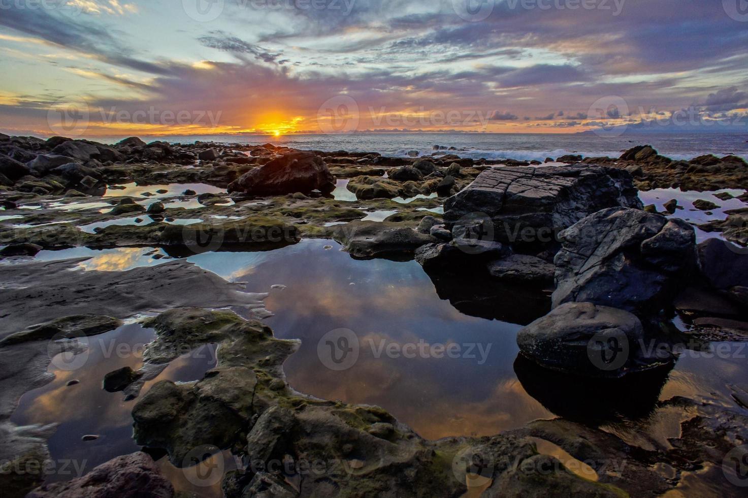 Sunset over the ocean photo