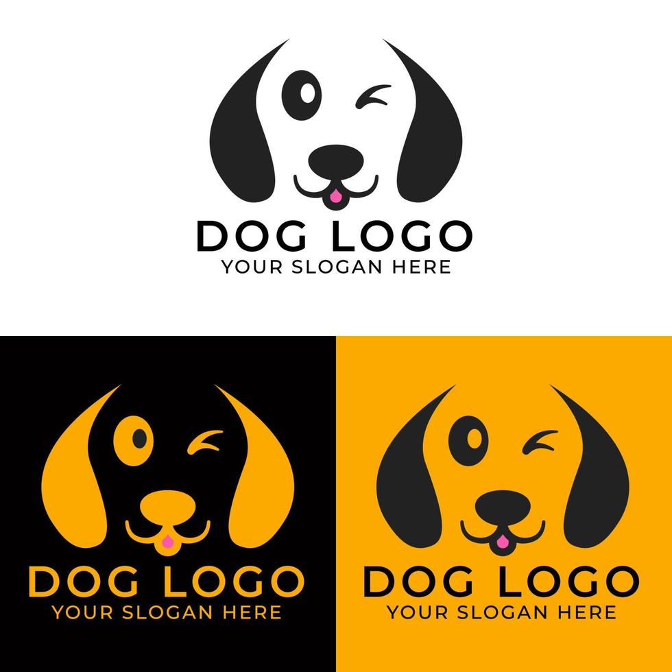 Simple vector dog logo design, dog logo illustration